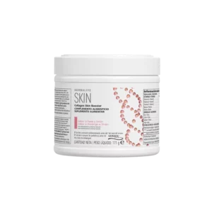 Suplemento Herbalife SKIN Collagen Skin Booster sabor fresa y limón.