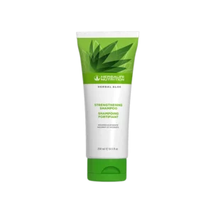 Champú fortificante Herbal Aloe de Herbalife Nutrition en tubo verde y blanco de 250 ml.